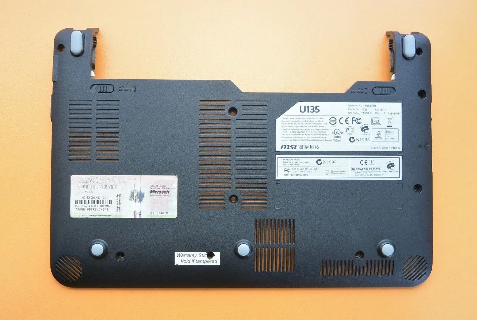 MSI Wind u135 u135dx 10 &quotpallet bottom cover laptop 011d239ta2 m | Компьютеры и офис