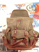 Mochila de lona encerada impermeable para hombre, morral de ocio, bolso escolar de viaje, mochila para portátil, bolsos de hombro vintage para hombre