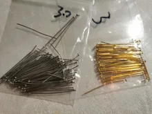 22 25 30mm 316 de acero inoxidable de oro bola plateada alfileres de cabeza fabricación de joyería 24-Calibre 50 unids/lote