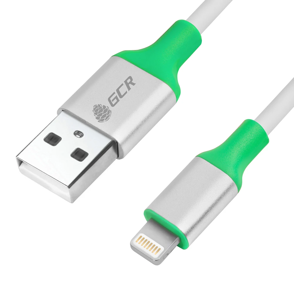 GCR зарядка для Iphone шнур для зарядки USB 2.0 Lightning 0.25- 5 M для Iphone 5/6/7/8/X,11 MFI, AL корпус - Цвет: White-Green