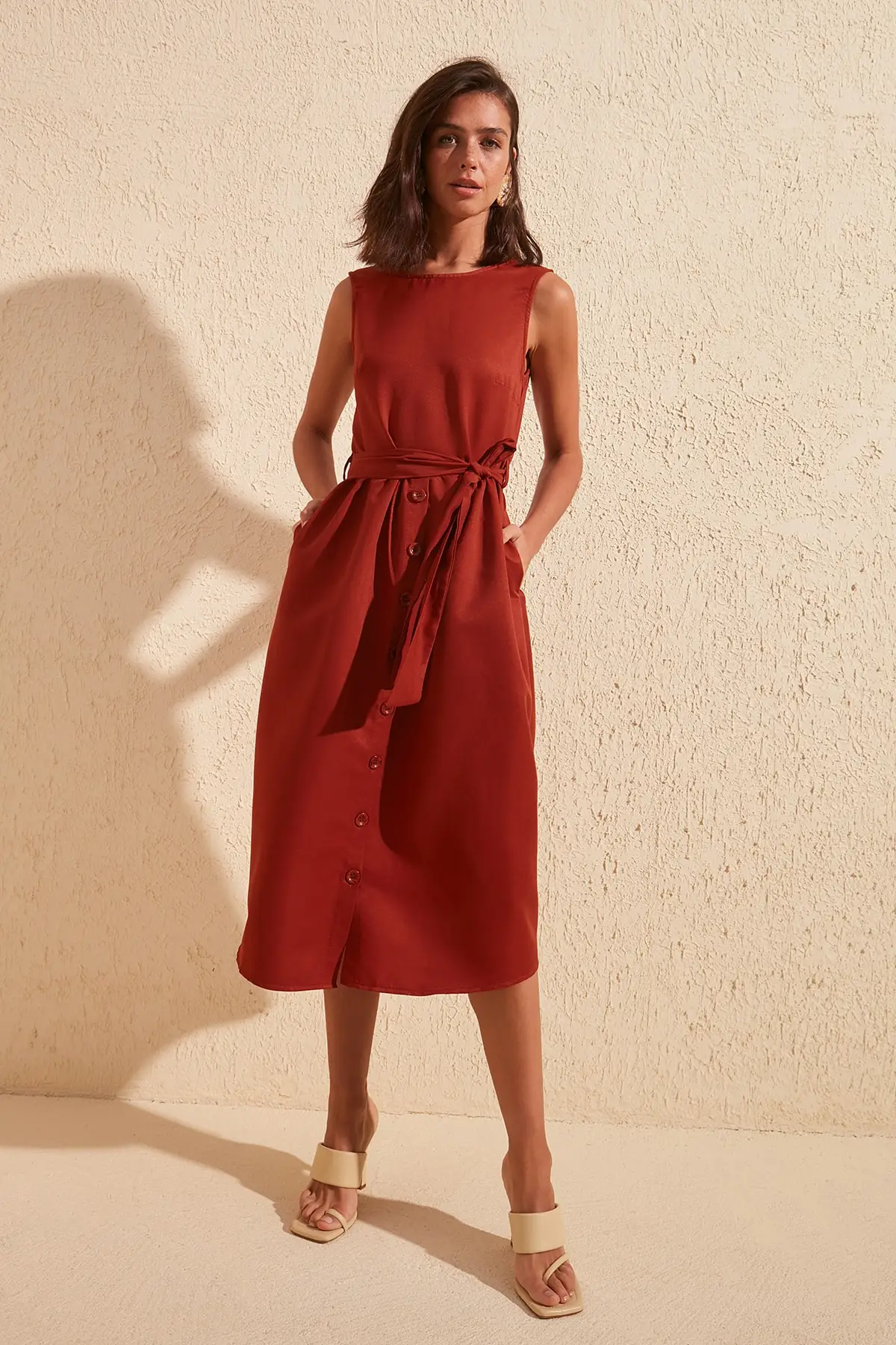 

Trendyol Belted Button Dress TWOSS20EL1201