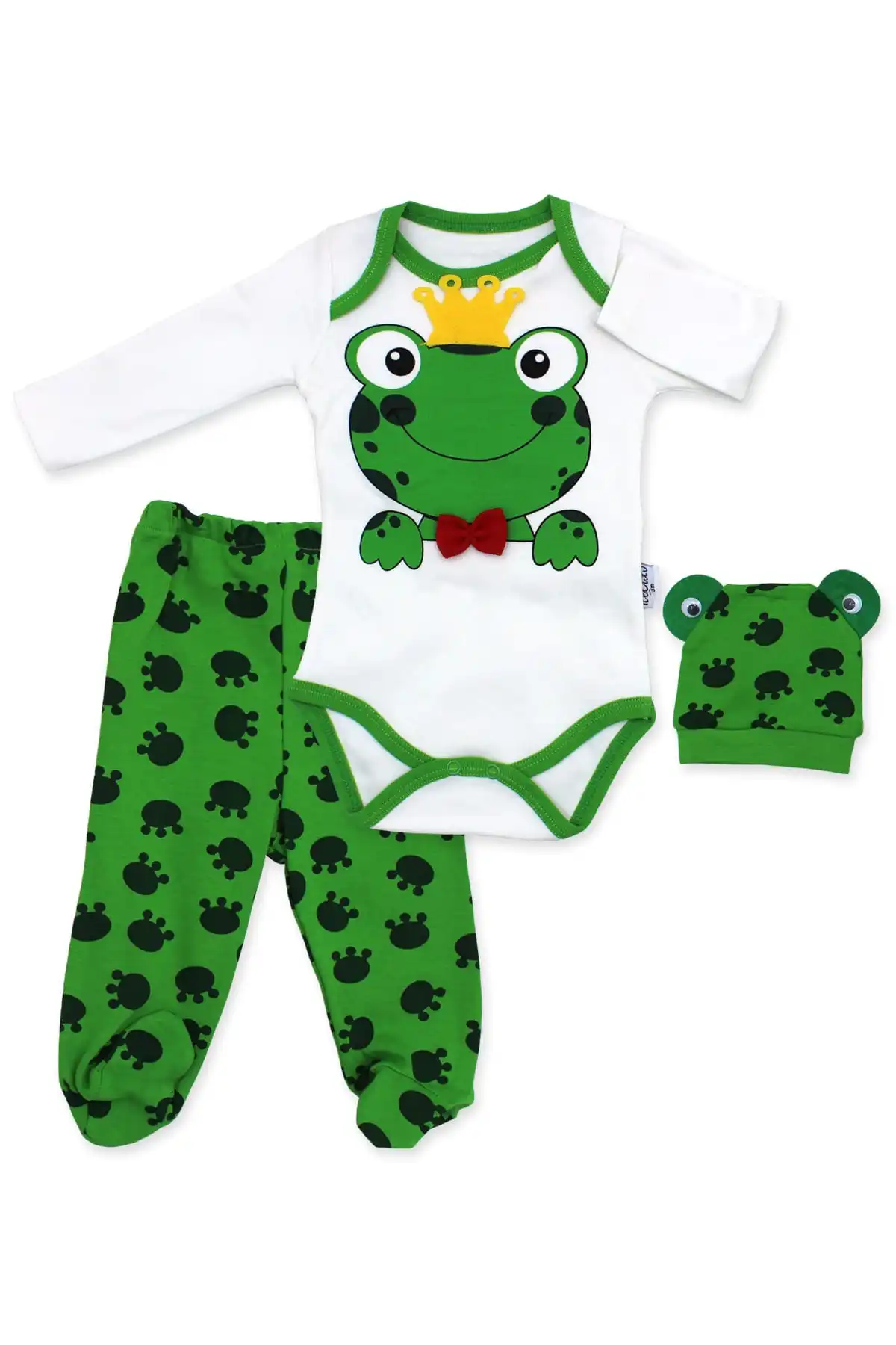 Frog Figured Baby 3 Pcs The Zibin Team K828 0-3 Month Palmgren-3-6 Month Baby Set Newborn