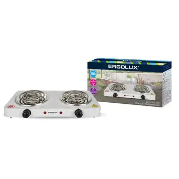 

Stove-top ergolux elx-ep02-c01 (2 конфорки, spiral heating element 2000 W, 220-240в)