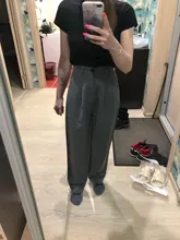 NIJIUDING-Pantalones largos de oficina para mujer, pantalón de cintura alta, sólido, holgado, para primavera y otoño, 2020