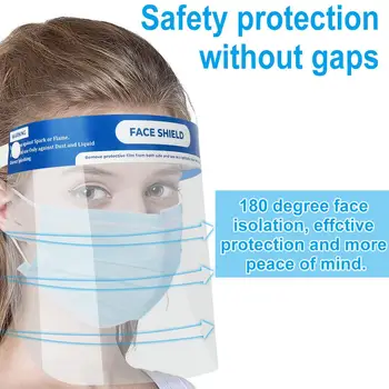

40pcs Full Face Masks Anti-droplets Anti-fog Dust-proof Face Shield Protective Cover Transparent Face Eyes Protector Safety Mask