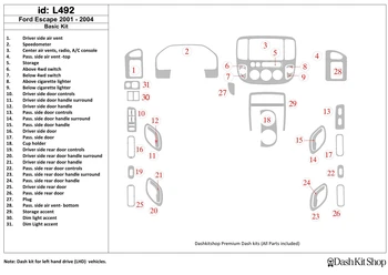 

Interior trim for Ford Escape 2001-2004. Set L492.