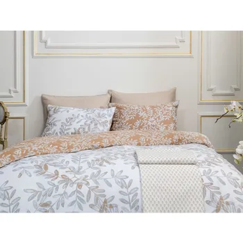 

English Home Olive Twig Cotton Single Duvet Cover Set 160x220 cm Coffee