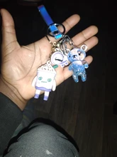 Llavero líquido de oso brillante con arena movediza, llavero acrílico con llavero, mochila con colgantes para parejas, mujeres, hombres, novios, regalo