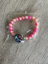 Pulsera retráctil con cuentas para niñas, accesorios para niños de dibujos animados de Frozen 2, elsa, Olaf, Anna, hecha a mano, regalos de Navidad para niñas