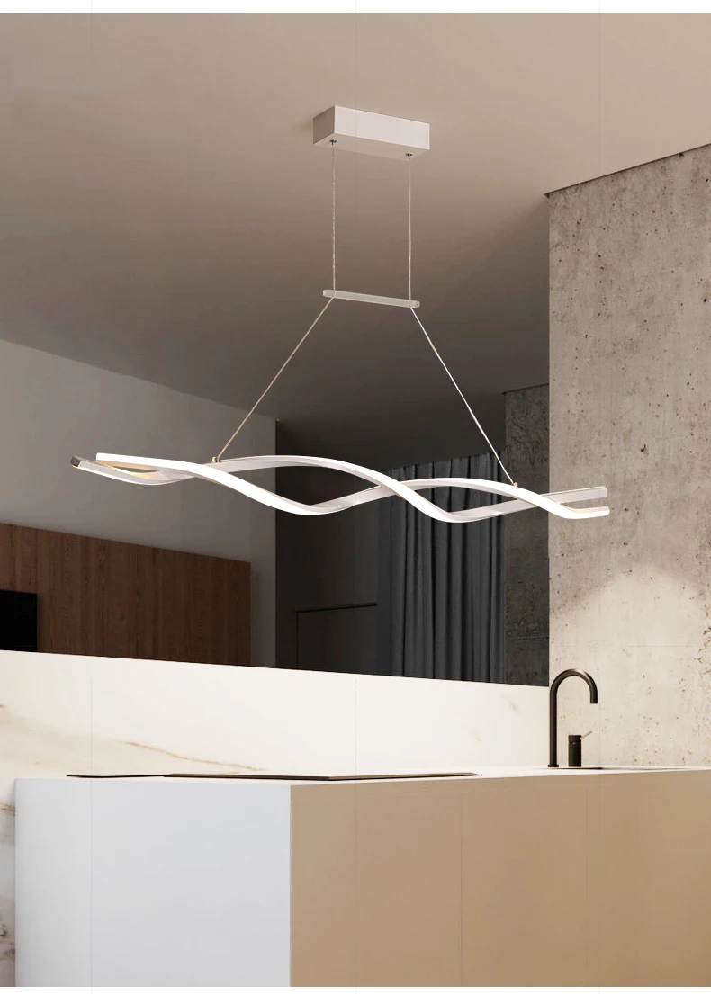 chandelier ceiling light Modern Hanging Chandelier For Dining Room Kitchen Island Indoor Lighting White Black Minimalist Pendant Lamp With Remote Control modern chandeliers