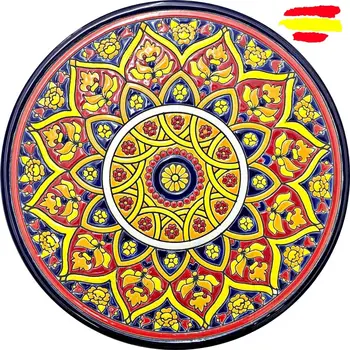 

Ceramic plate 21 cm. /8.3 inch diameter - Ceramics glazed up handmade - Made in Spain - ARTECER - MIJASCERAMIC -