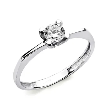 

Solitaire 18k white gold zirconia 5mm. [AA1651]