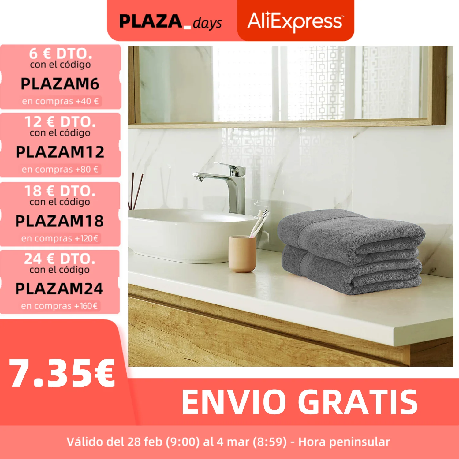 TOYAR HOME Juego de Toallas Gris, Toallas Pequeñas y Grandes, Algodón, Toallas de Baño/Gimnasio/Bebe/Diseño, 30x50cm/50x90cm/70x130cm/100x140cm - Supermercado