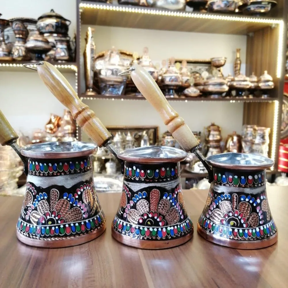 333- Turkish Ottoman Arabic Tea Coffee Espresso Pot %100 Copper Handmade Coffee Maker Cezve Ibrik Made in Turkey Christmas Gift