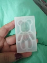 Moldes UV de silicona con forma de oso para joyería, moldes de resina para joyería, DIY, llavero, juguetes para niños