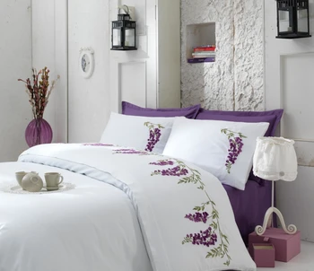 

Ruching Begonville Embroideried Cotton Satin Duvet cover set
