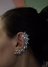 2021 nueva moda elegante Vintage Punk gótico para la oreja, de estrás de cristal brazalete de Clip de perno pendientes 1E321