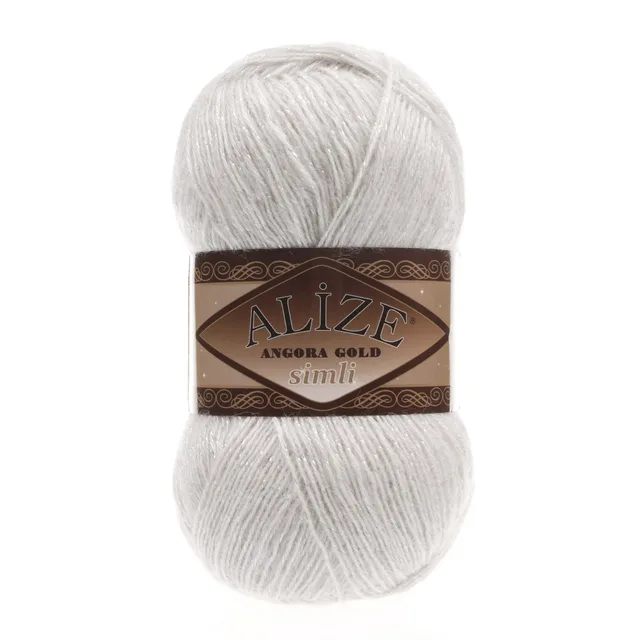 Alize Angora Gold Simli, Silvery, Knitting, Acrylic Yarn, Wool, Sweater Yarn, Crochet Yarn, Winter Yarn,n, Light Yarn, Lace 599