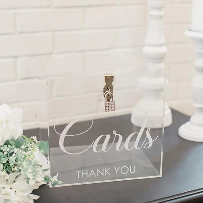 

Wedding Card Box without Lock Acrylic Wedding Money Box Wedding Card Box Wedding Card Holder 25x25x25cm