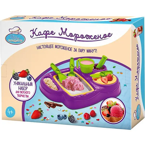 Набор для творчества 1Toy "Шеф-кондитер" Кафе Мороженое, 7 деталей