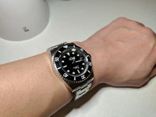 San Martin -Reloj de cuarzo con cristal de zafiro, pulsera de reloj mecánico, automático, con esfera de cerámica y con fecha