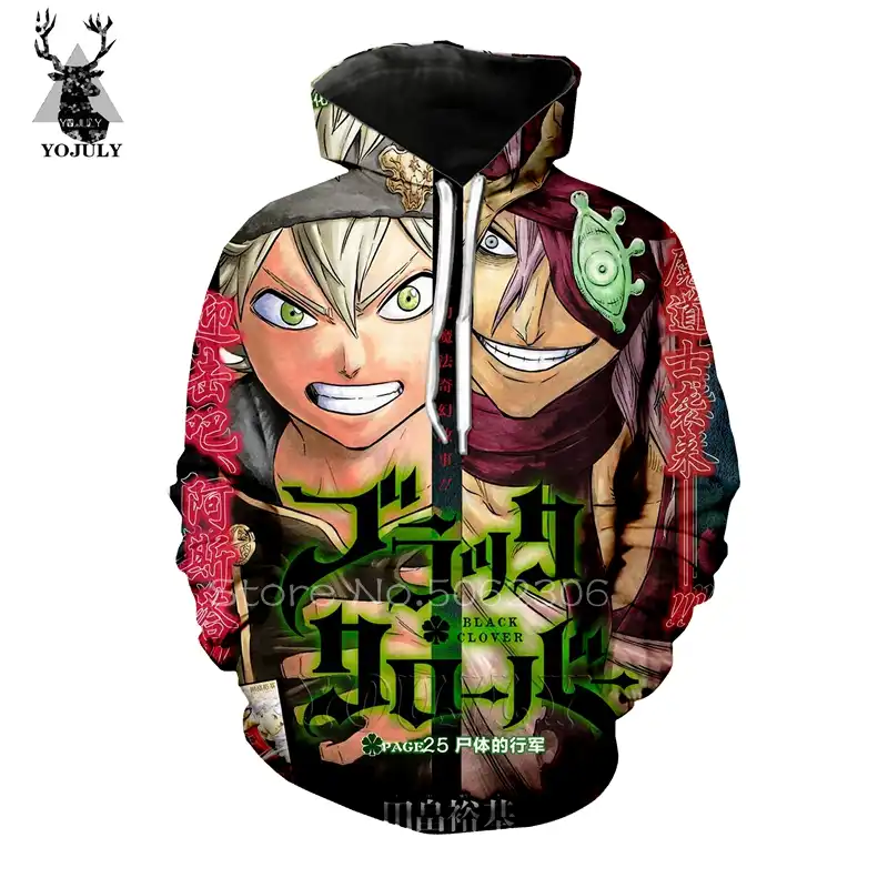 Black Clover Hoodies Fashion New Funny Men S Asta Yuno 3d Print Anime Harajuku Sweatshirt Hip Hop Streetwear Stranger Things 107 Aliexpress