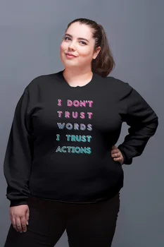 

Angemiel Wear İ Dont Trust the World Black Women Sweatshirt