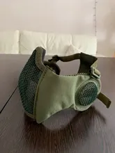 Nueva táctica máscaras de Airsoft Paintball CS plegable media cara de acero de bajo carbono de malla de estilo militar cómodo oreja máscara protectora