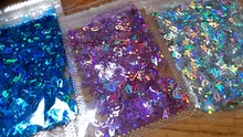 Letras holográficas de resina epoxi con purpurina gruesa, letras gruesas, lentejuelas mezcladas, alfabeto, 5 colores, 2g por