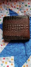 Cartera de piel auténtica para hombre, billetera, billetera, Estilo vintage, Cocodrilo, Alligato, portemonne