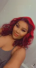 Pelucas de cabello humano con encaje frontal 13x4 para mujer, 180% ombré rojo borgoña, pelucas brasileñas de cabello ondulado rojo Remy prearrancado