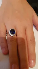 Anillo azul de compromiso para mujer, amuletos de Princesa Diana, William, Sofía, Middleton, joyería de boda