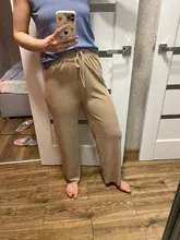 Pantalones cómodos y suaves de cintura alta para mujer, pantalón informal holgado de seda de hielo, pantalones largos de mujer 2021