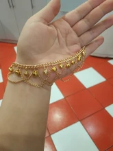 Tobillera con cadena metálica dorada para mujer, cadena para tobillo con borla, campanas cadena con sonido, pulsera para tobillo, joyería para pie, 2017