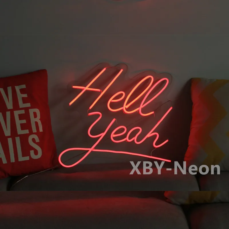 Custom Neon Sign Hell Yeah Neon Sign LED Neon Lights Wall Hanging Personalize Bar Room Party