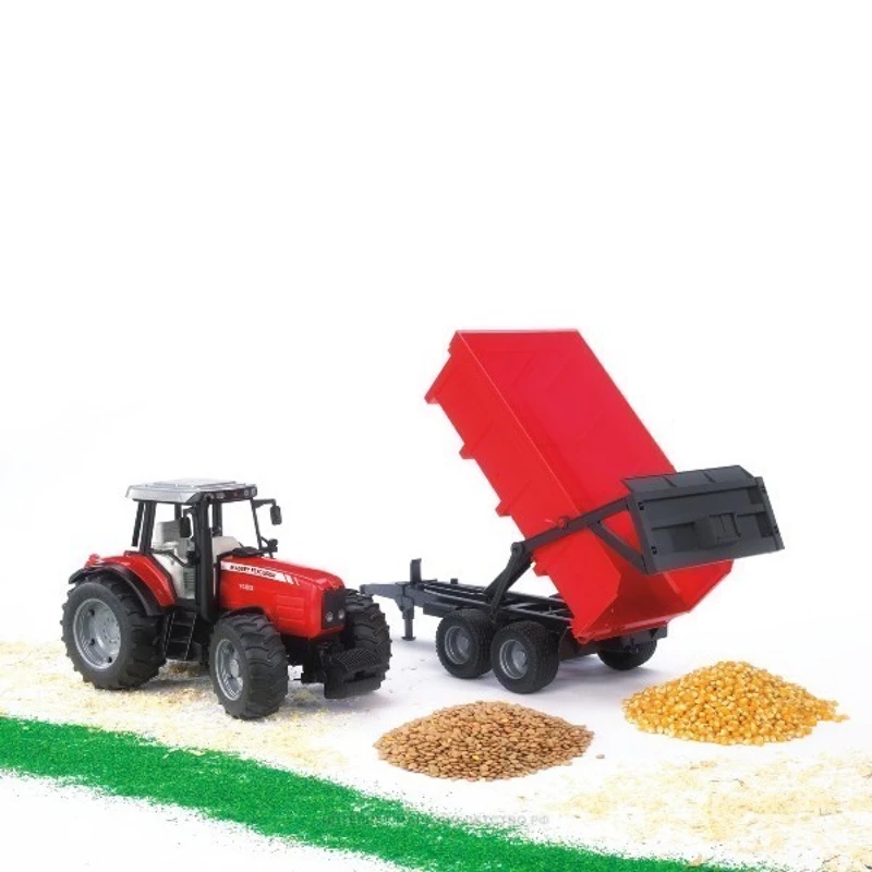 02 045 Трактор Massey Ferguson 7480 с прицепом самосвалом Bruder |Наземный транспорт| |