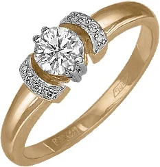

Yuz platinum ring with Swarovski crystals made of combined gold