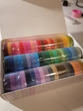 Conjunto de cintas Washi básicas, listones de colores sólidos arcoiris, autoadhesivos, para decoración y recortes, articulo de papelería para diario, 60 unidades por paquete