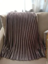 Falda plisada de terciopelo para mujer falda larga clásico informal de cintura alta color gris y coreano para fiesta y escuela 2020