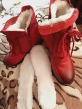 Snow-Boots Shoes Natural Winter Genuine-Leather Women Vintage Flat DRKANOL Fur Ankle