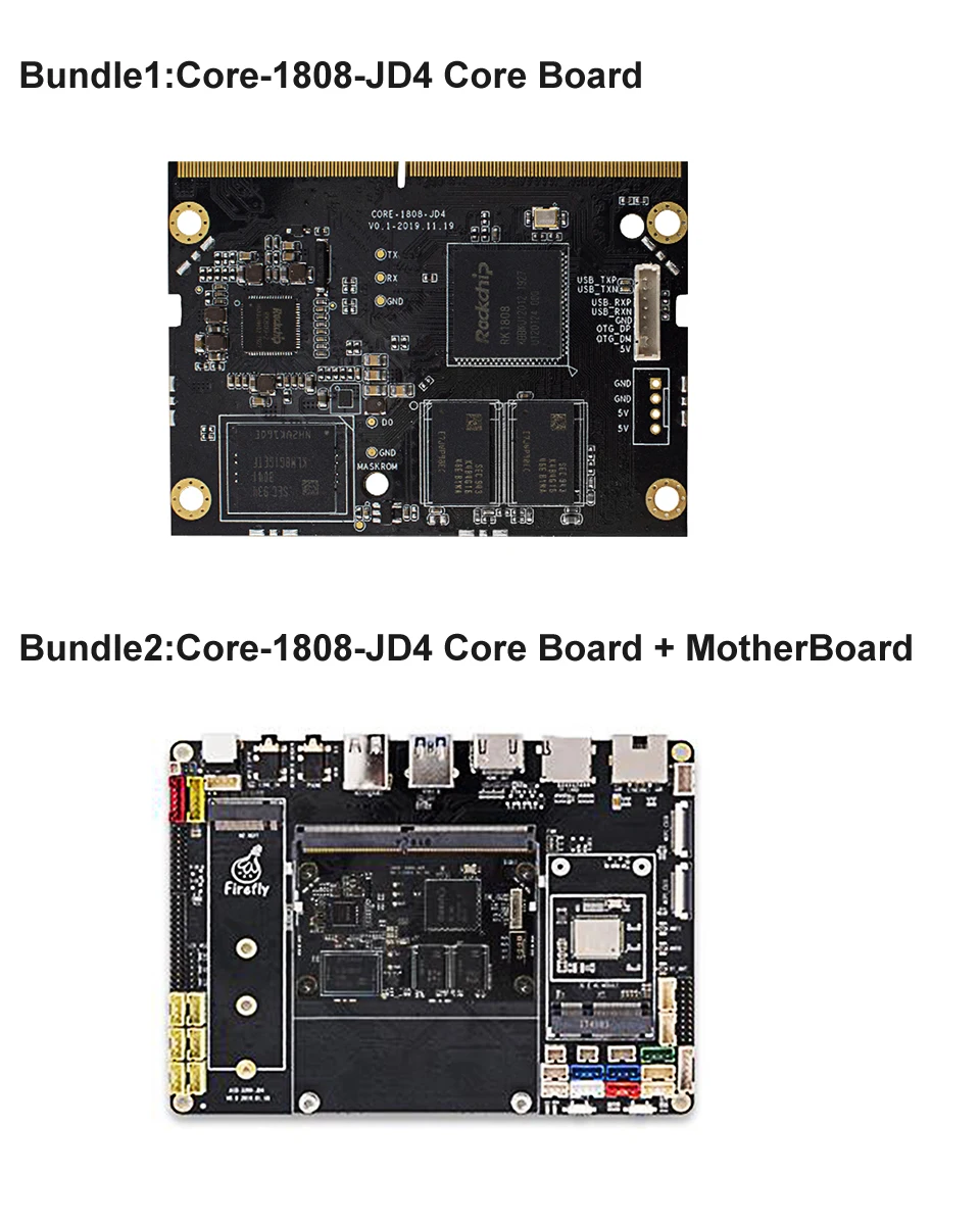 Smartfly ݵ Core-1808-JD4 AI ھ , RK1808 AI Ĩ  ھ Cortex-A35 , TensorFlow/Caffe/ONNX/Darknet 