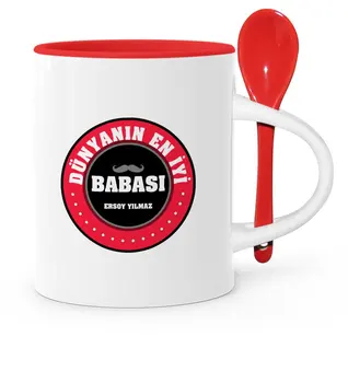 

Father's Day Custom World 'S Best Father Red Spoon Mug Cup-7
