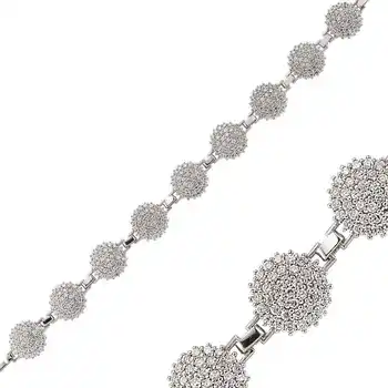 

Merve Silver White Cubic Zirconia Round Womens Bracelet