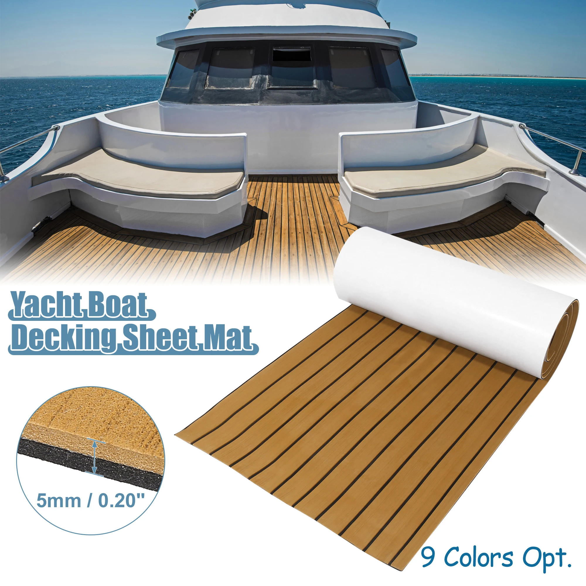 EVA Decking Sheet Pad Non-slip For Boat Yacht  Marine Floor Mat Self-Adhesive 