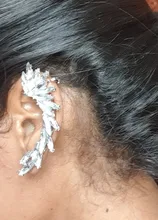 2021 nueva moda elegante Vintage Punk gótico para la oreja, de estrás de cristal brazalete de Clip de perno pendientes 1E321