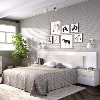 

BEDROOM SET IN MODEL KIT ALICE IN WHITE COLOR BRIGHTNESS AND GRAY