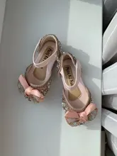 Zapatos de cuero con lazo de diamantes de imitación para niñas, zapatillas de baile de fiesta, zapatos planos de rendimiento para bebés y estudiantes, D785