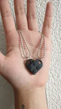 Pendant Necklace Beads Chain Building-Brick Couple Valentines-Gift Love Heart Women