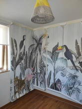 Wallpaper mural custom nordic flamingo tropical plant background wallpaper mural