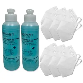 

MAHI00061 Pack 12 masks high-risk + 2 Cleaner hydroalcoholic 245 ml. Deseinfectante higie